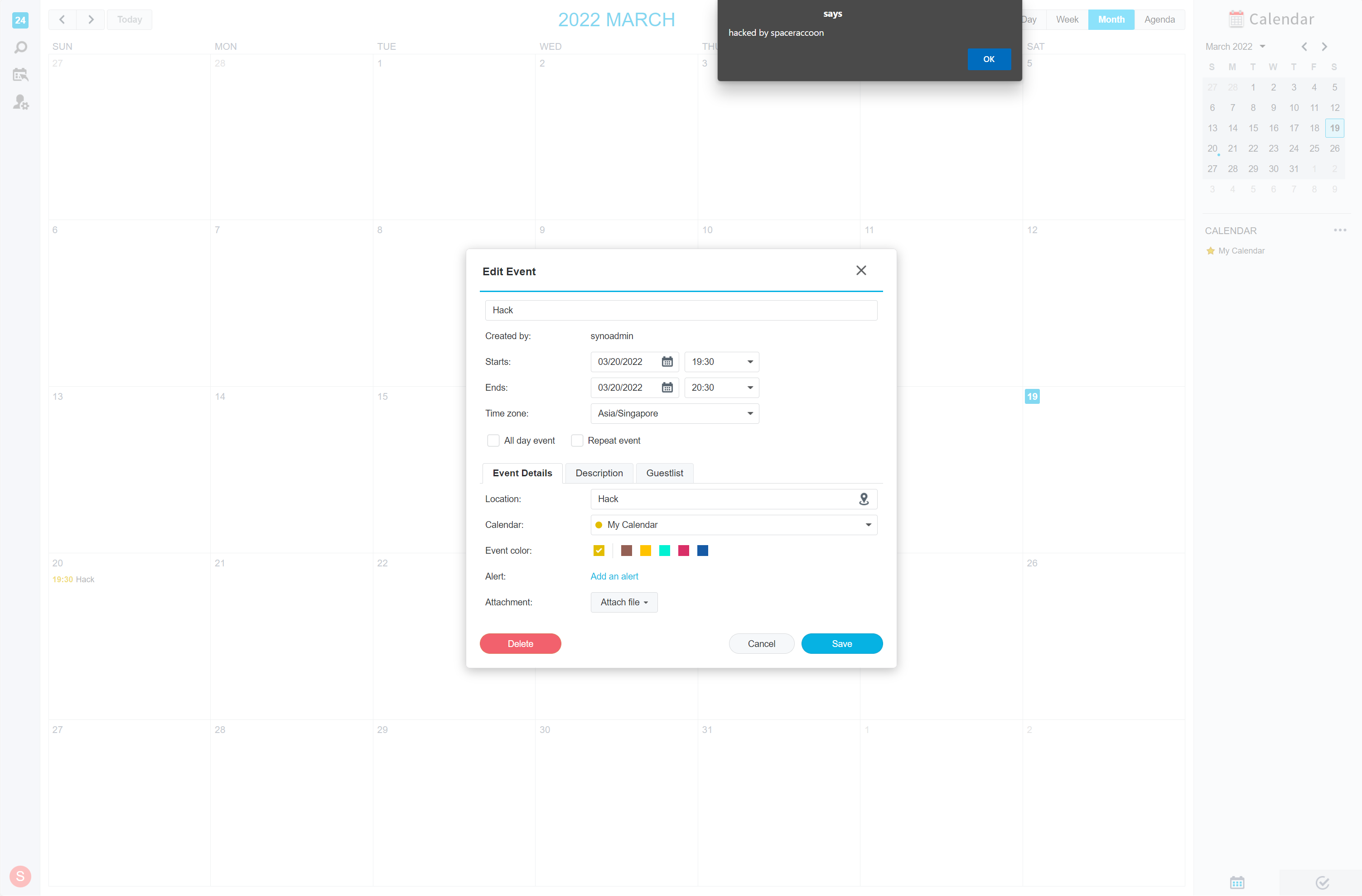 Synology Stored XSS