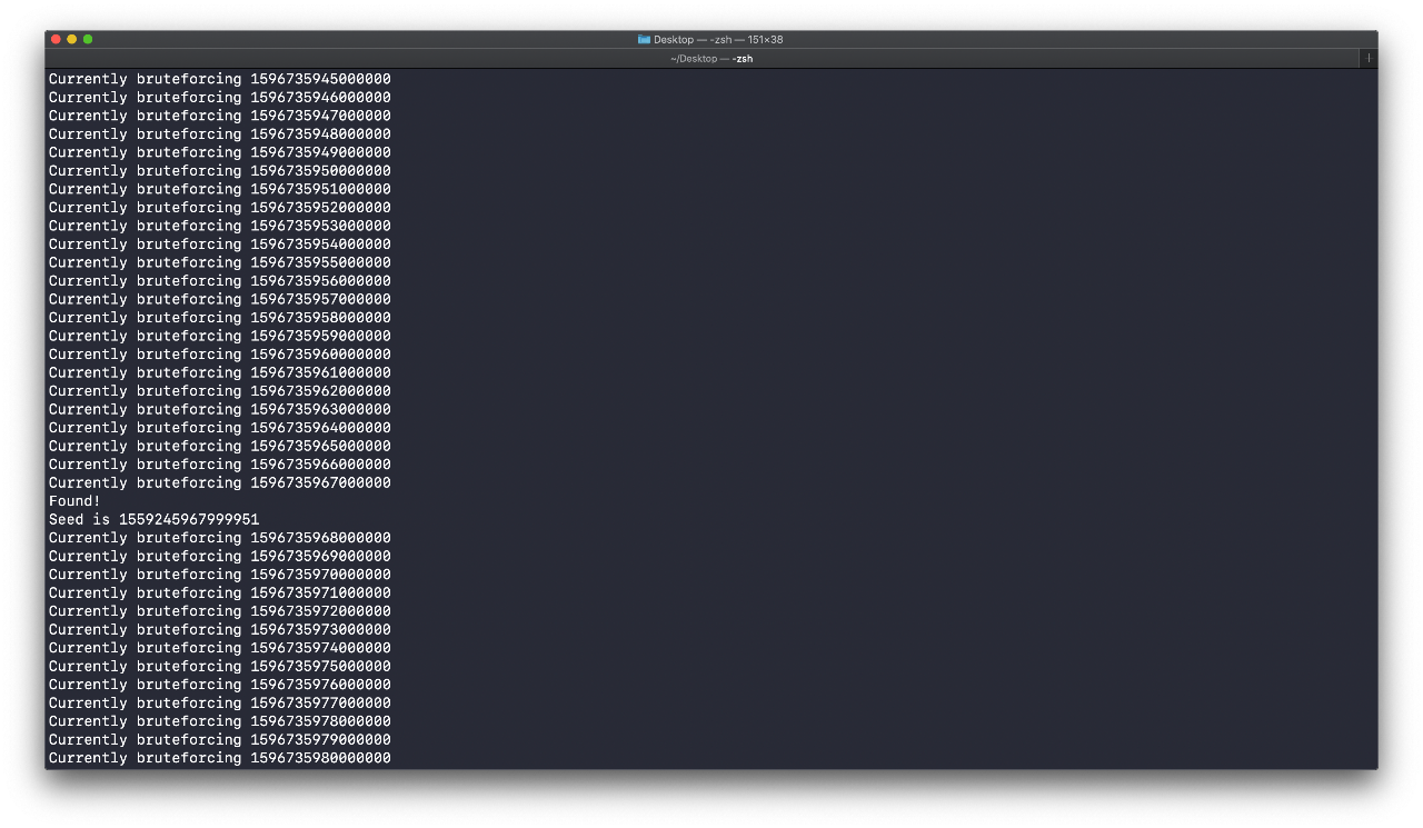 Output of wide bruteforce